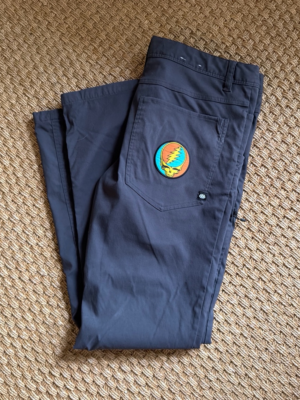 686 Everywhere Grateful Dead Chino Pants Mens 34x32 Gray Slim Fit